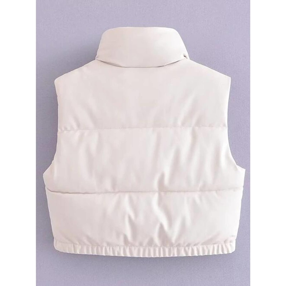 💥Vegan Leather Puffer Vest - Picture 7 of 11